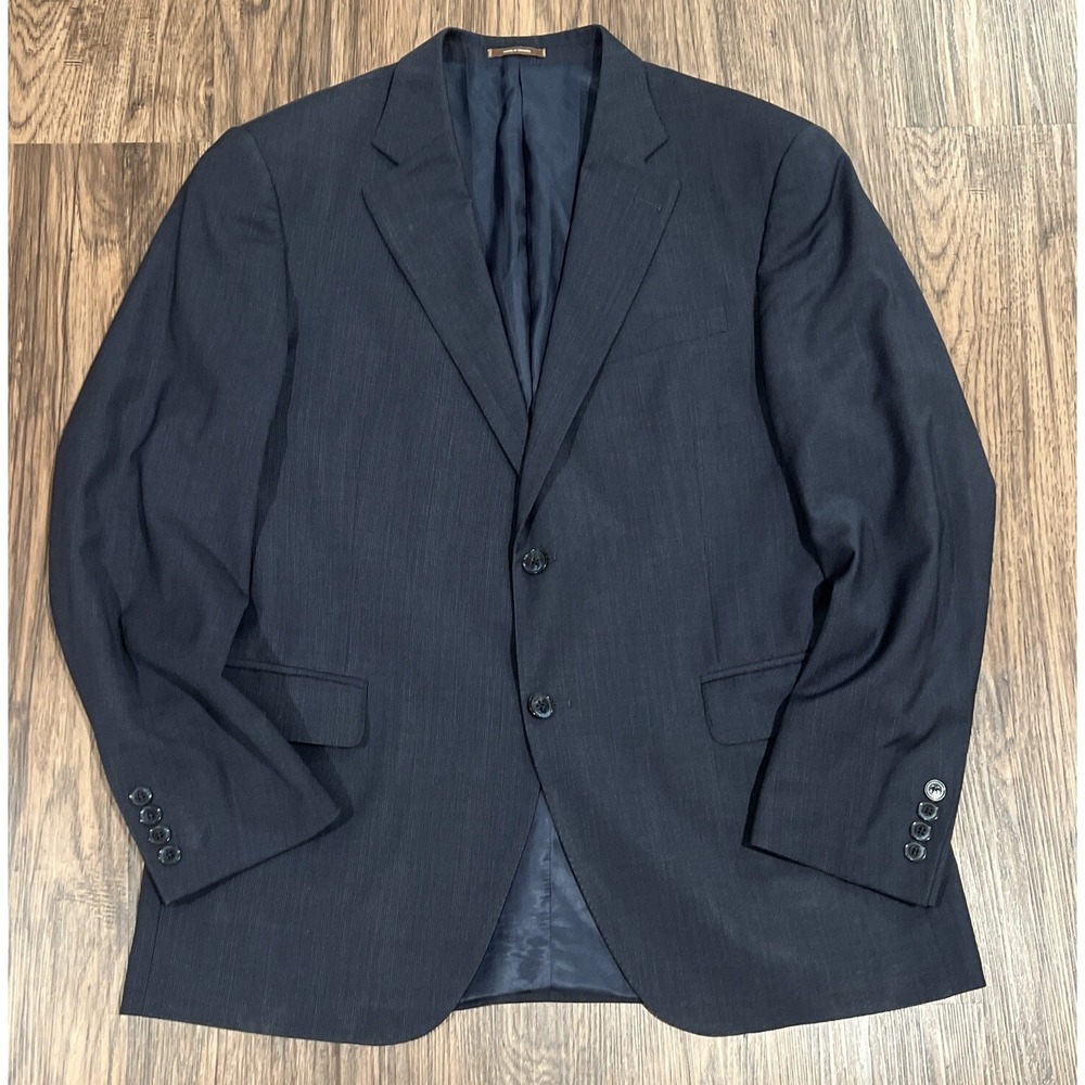PETER MILLAR  Wool Blazer 44R Check Navy Blue Sports Coat Jacket